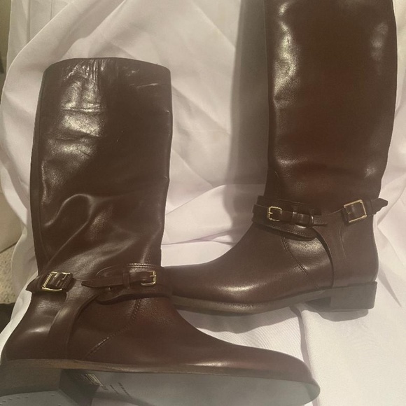 Burberry Brand New NWOB Leather Boots/Straps& Buckles md in Italy Choc Brn sz 8 - Picture 12 of 16